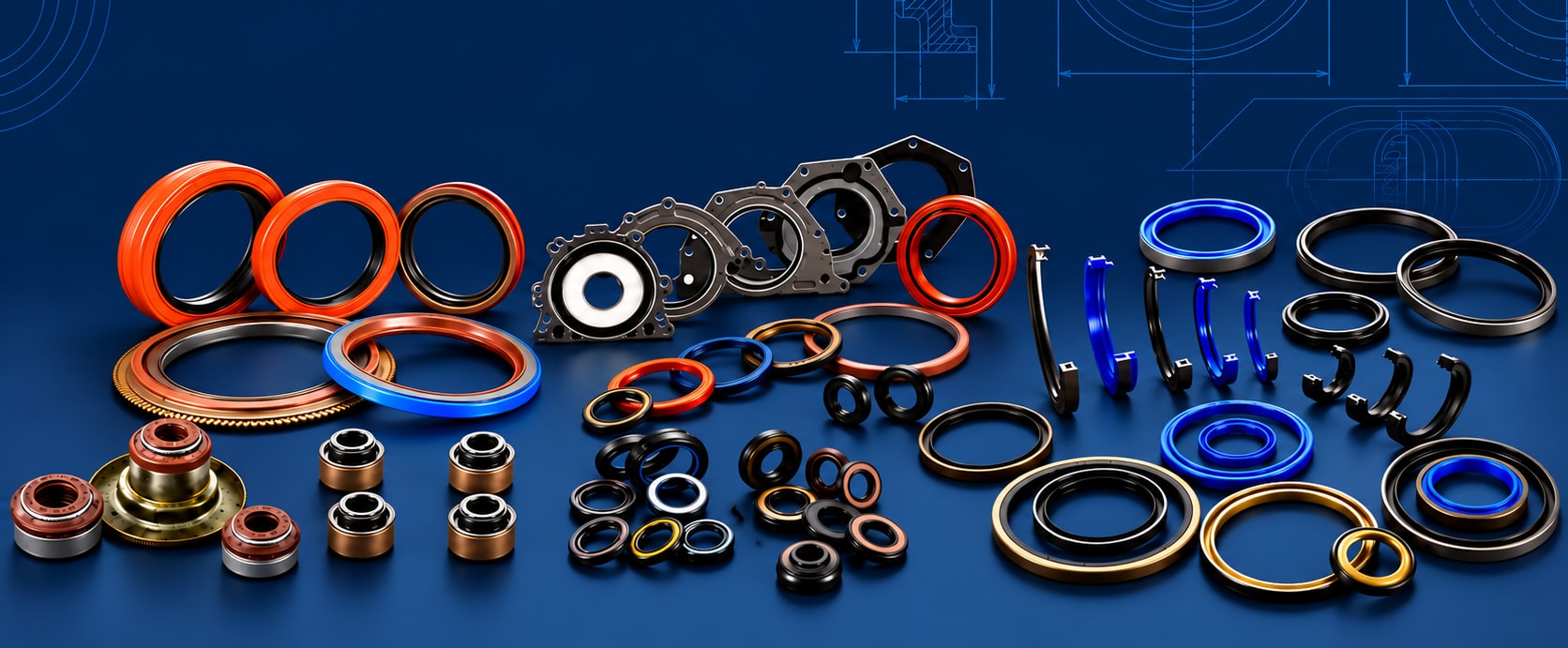High-resolution display of oil seals, shaft seals and sealing rings